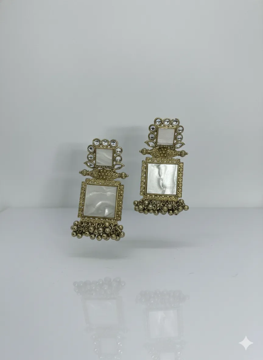 golden rectangle earring